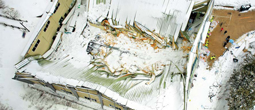 Click to enlarge Collapsed Roof