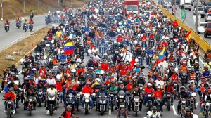 Peace rally by motorcyclists