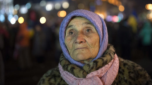 articipant in a rally in support of Ukraine