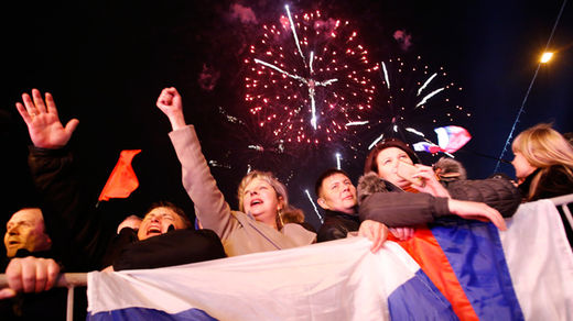 Crimeans celebrate referendum results