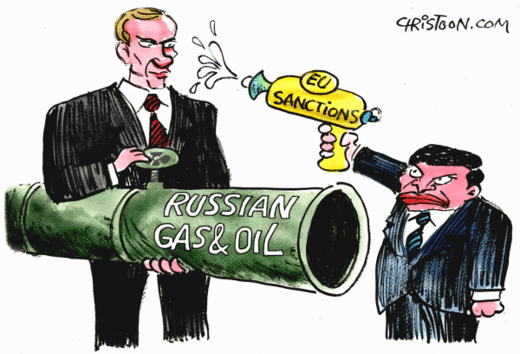 Sanctions war cartoon