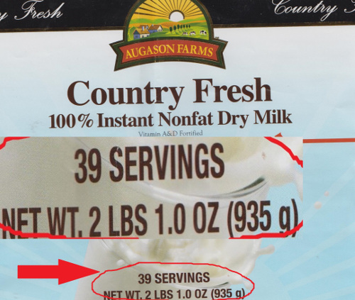 Click to enlarge dry milk