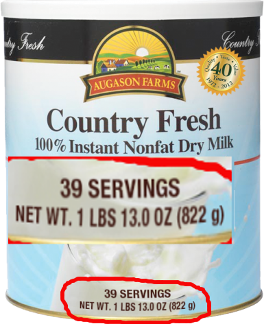 Click to enlarge dry milk