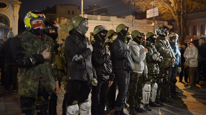 Right Sector protests in Kiev