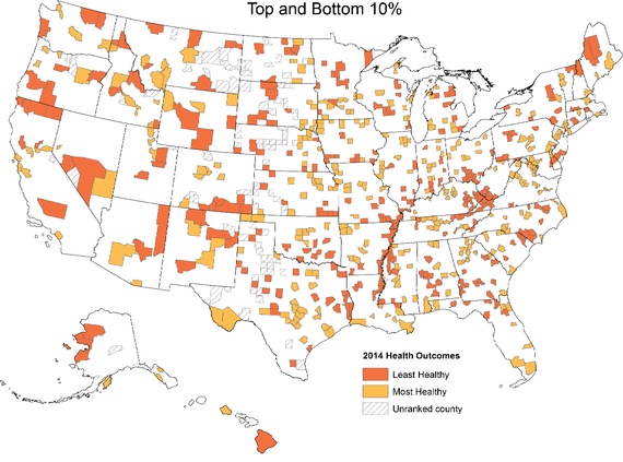 least healthy counties