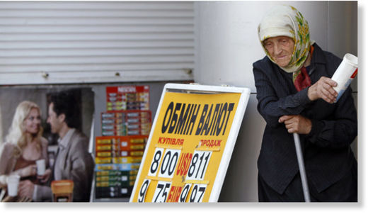 kiev woman begs for money