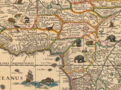17th century map of africa