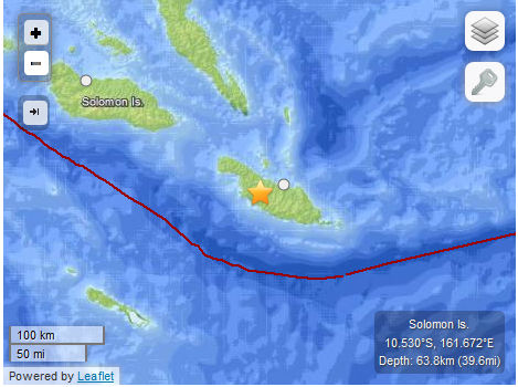 Earthquake 6.0 Solomon Islands