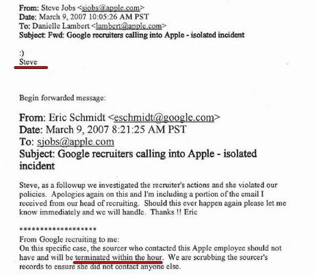 email exchange Steve Jobs