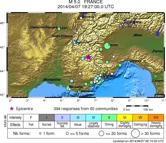 Southern France Quake