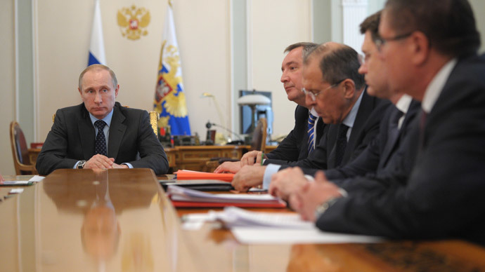 Putin with Russian government