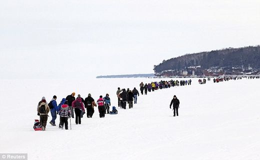 Trekking on Lake Superior