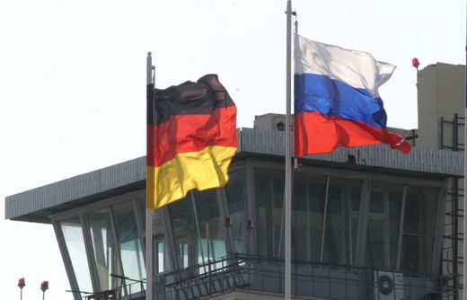 German and Russian flags
