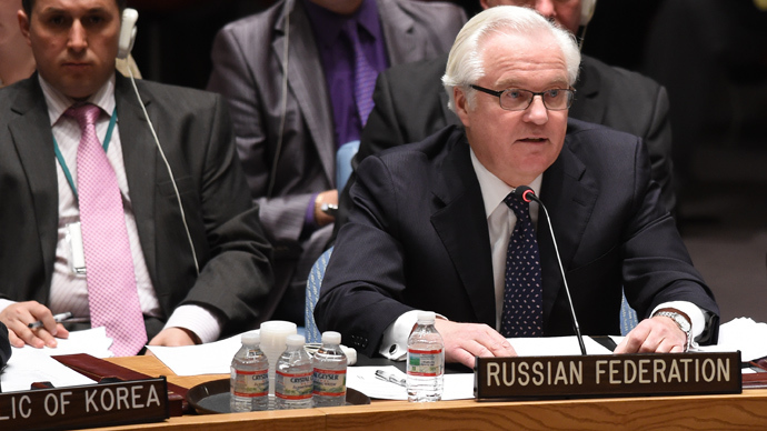 Click to enlarge Russia's Ambassador to the UN Vitaly Churkin