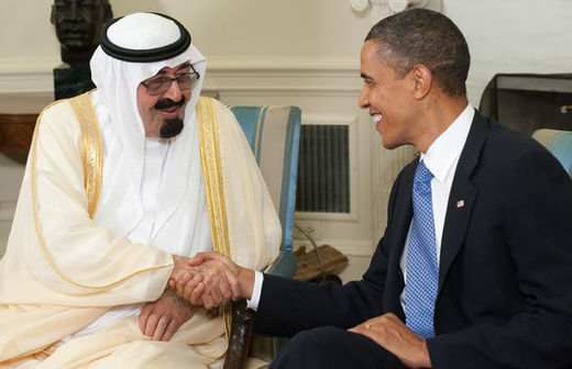 Click to enlarge Saudi king and Obama