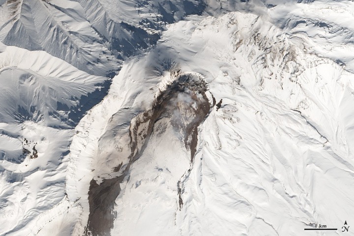 Shiveluch Volucano in Kamchatka Peninsula