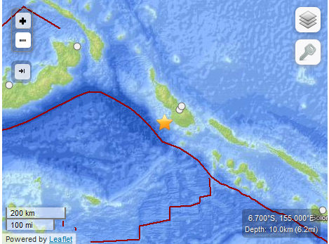 Earthquake 7.8 Papua New Guinea