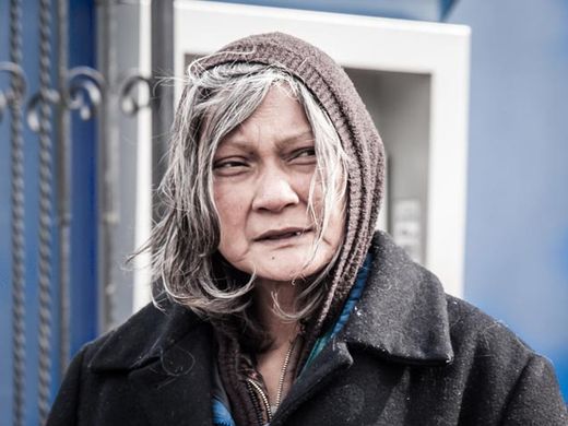 homeless woman