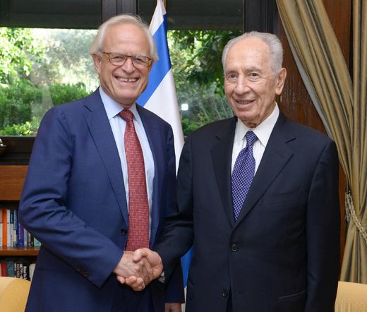 Click to enlarge Martin Indyk and Shimon Peres