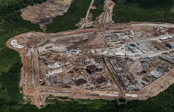 Click to enlarge Aerial view of the construction site