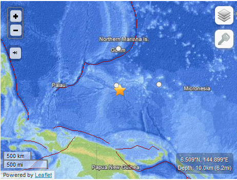 Earthquake 6.6 Micronesia