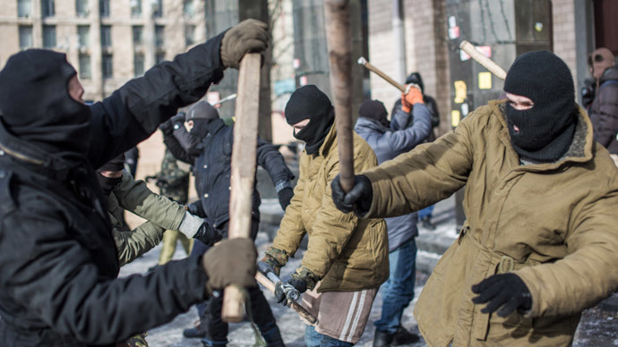 Training in hand combat among opposition fighters 