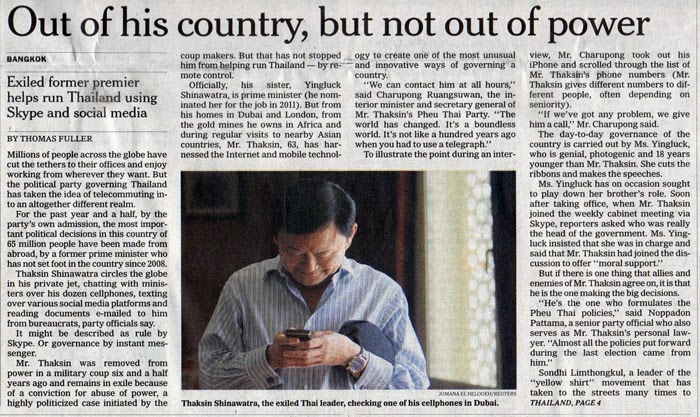 NYT article on Thailand