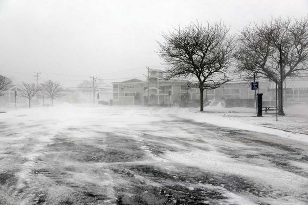 snow swept parking lot