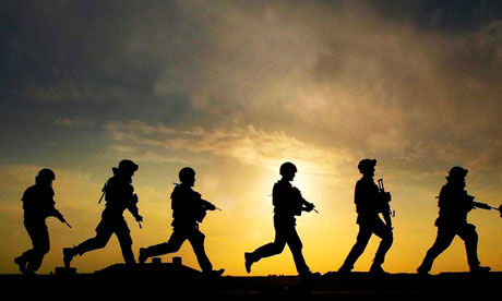soldiers, sunrise