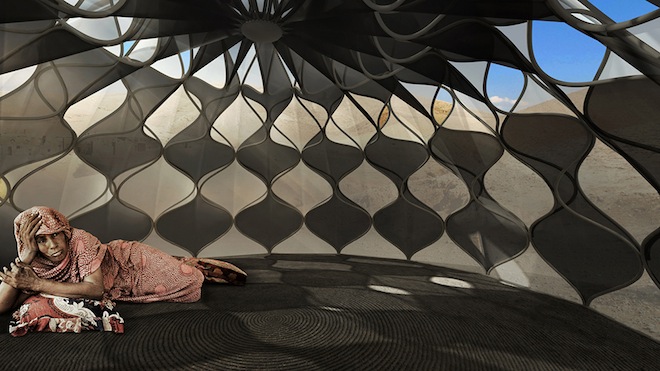 woven homes refugee shelter