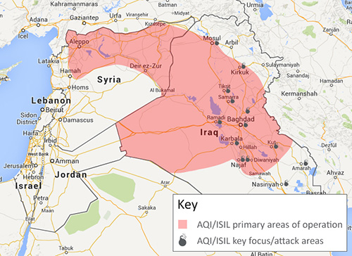 ISIL area of operation