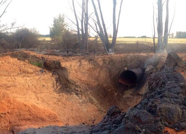 Aftermath of the pipeline explosion in Ukraine