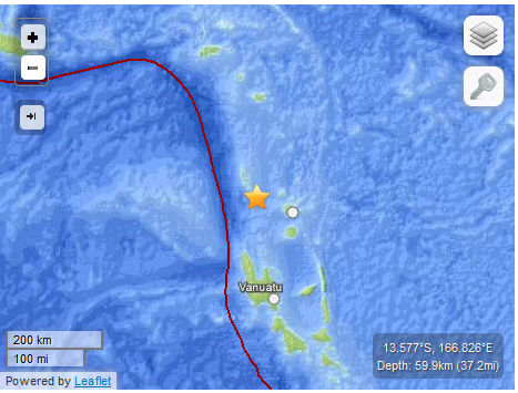Earthquake 6.4 Vanuatu