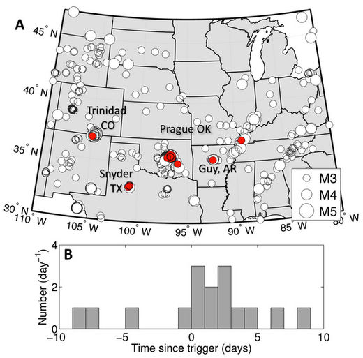 map, earthquakes due to tracking