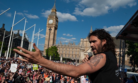 Russell Brand, London protests, 