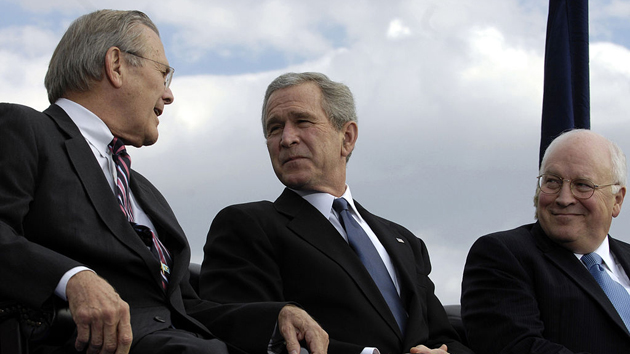 Donald Rumsfeld, George W. Bush, and Dick Cheney