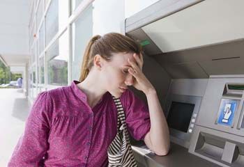 woman at ATM