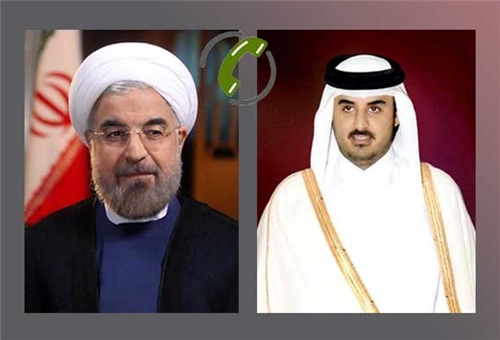 President Rouhani and emir al-Thani