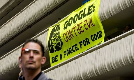 anati-google protestor