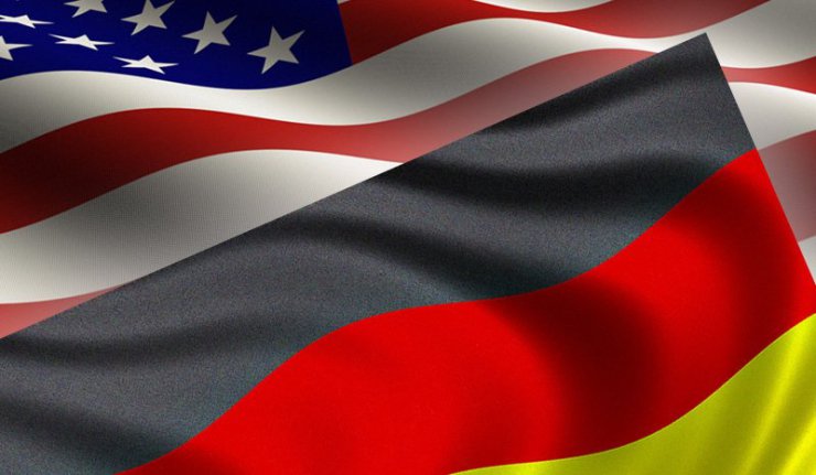 German and American flags