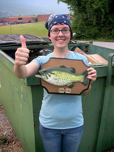 Click to enlarge dumpster diver w fish plaque