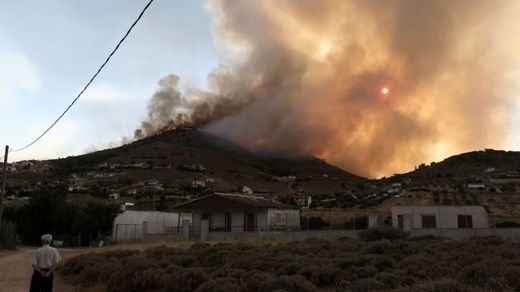 Wildfire near Athens Greece