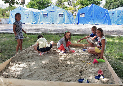 Click to enlarge Children of Ukrainian refugee families