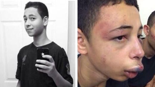 Click to enlarge Israeli soldiers beating kid