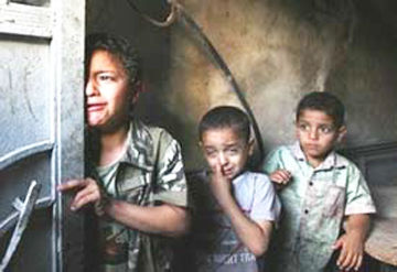 3 children witnessing devastation