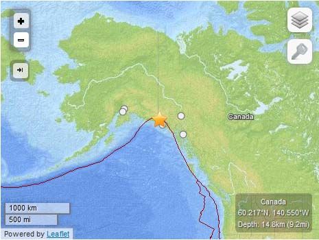 Earthquake in Yakutat Alaska
