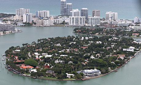 Low-lying houses in Miami Beach