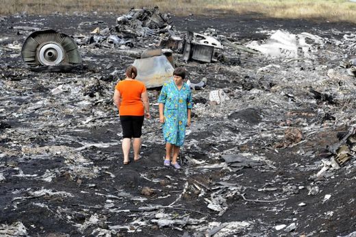 two women at crash site