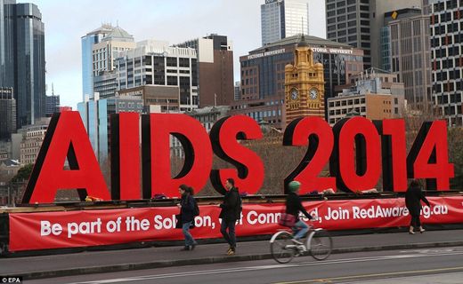 Click to enlarge AIDS conference sign