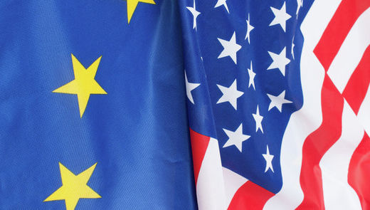 EU US flag collage